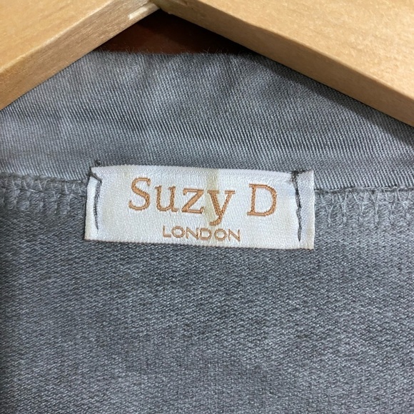 SUZY D LONDON WOMANS SIZE LARGE OPEN FRONT DISTRESSED MILITARY STYLE JACKET - Picture 5 of 9